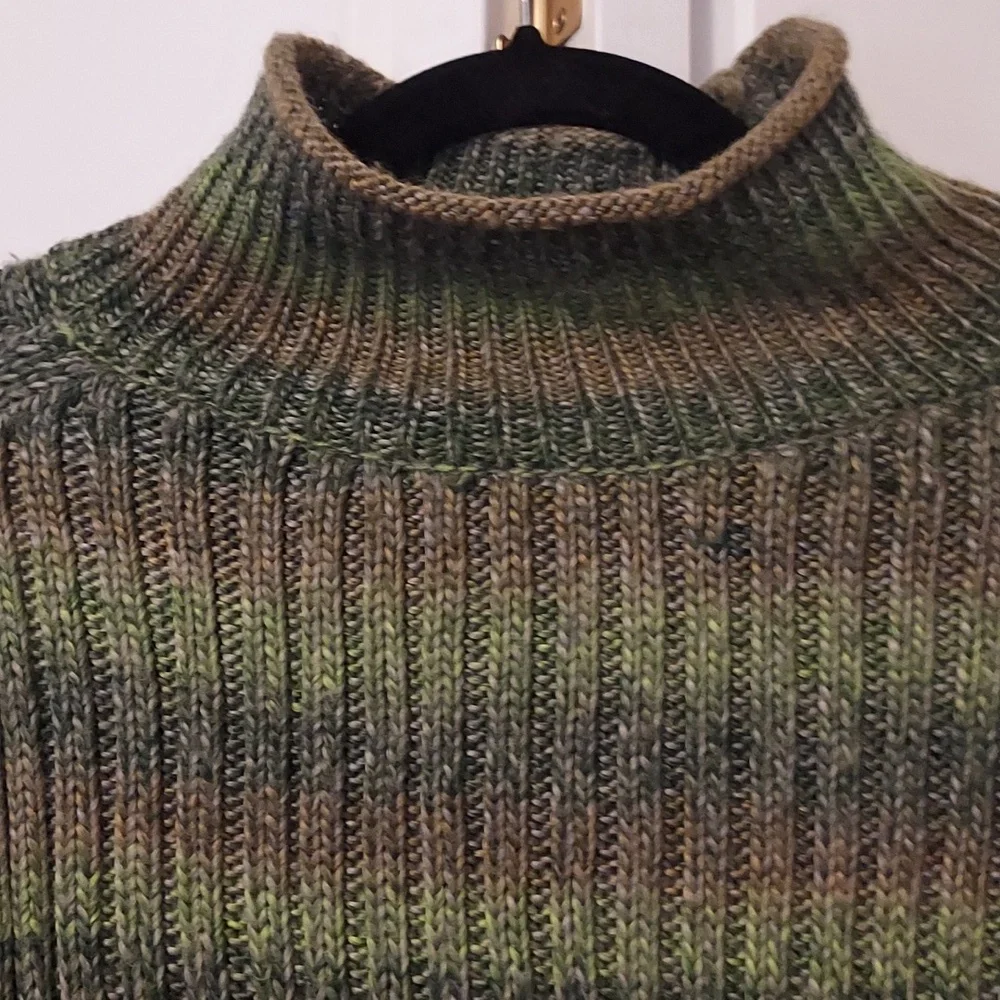 Kut From The Kloth Green Brown Mock Turtleneck Sweater Size M
